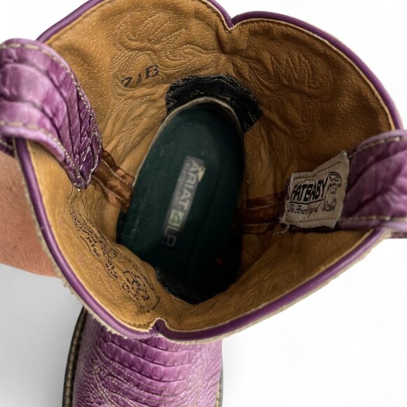 Ariat Leather Purple Ivory Fatbaby Western Cowgirl Cowboy Boots Women's 7.5 B - Picture 9 of 12